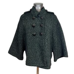D. Exterior Women's Jacket Mohair Wool Y2K Chunky Buttons Cape Knit Italy L